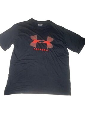 LG Black Short-Sleeve Tee with Red Football Logo